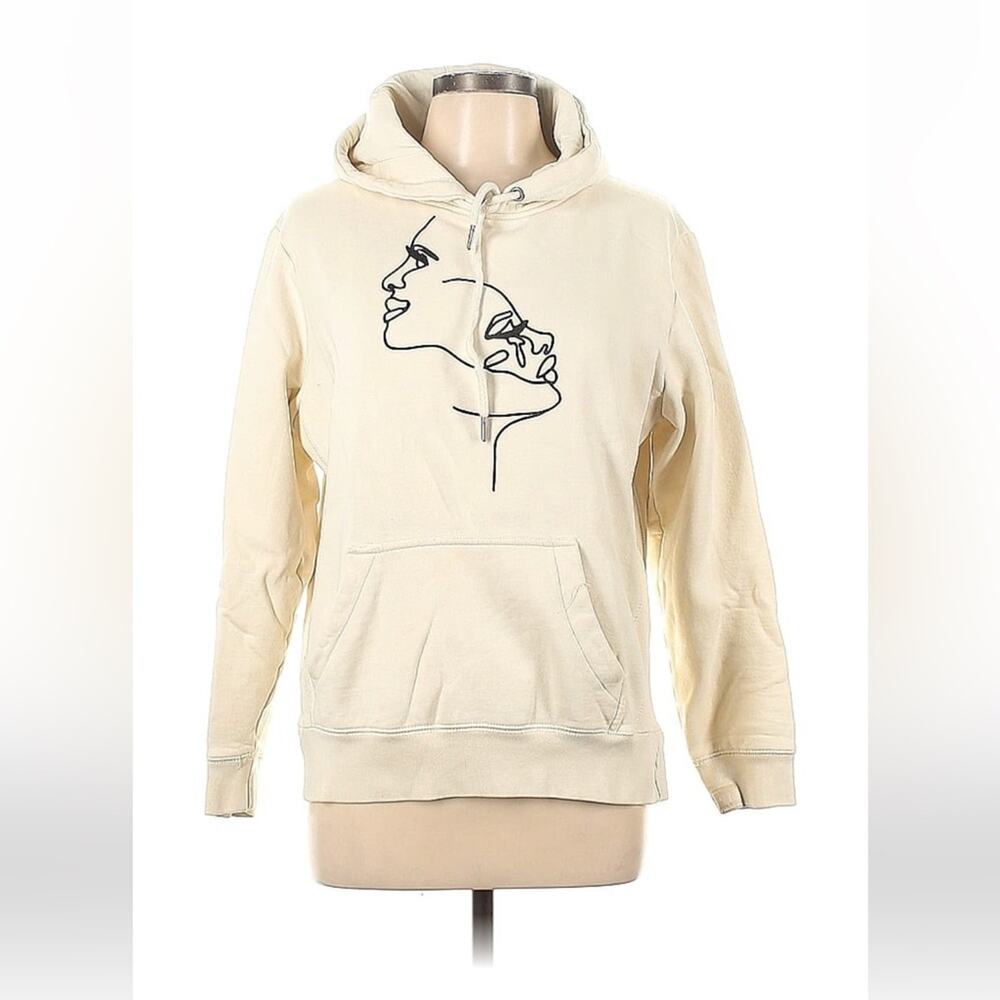 Original favorites cream squiggle art organic cotton‎ sweatshirt, L or XL